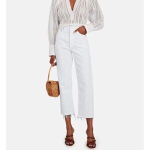 AGOLDE 90s crop straight jeans in white size 29